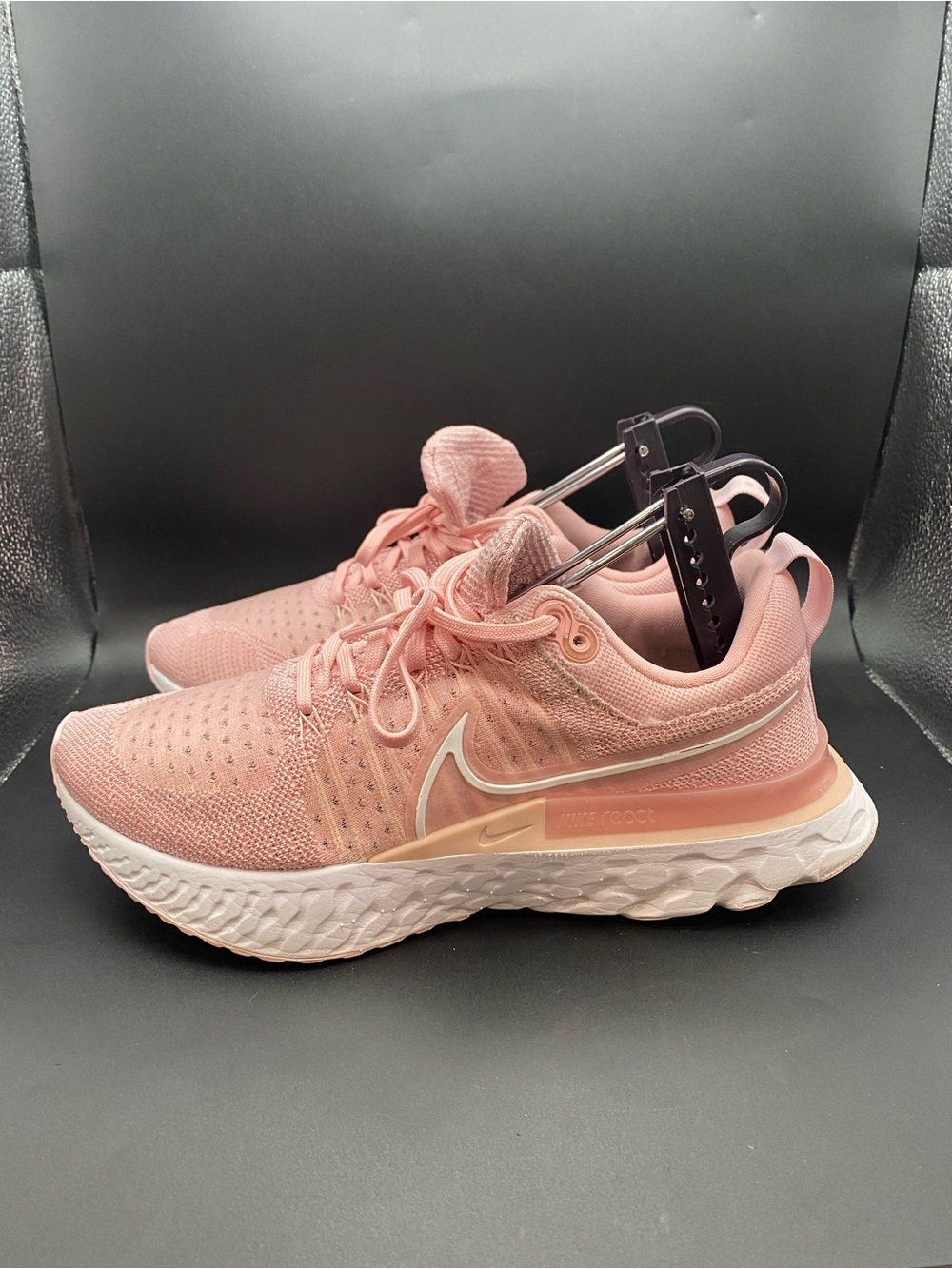 Nike Women's React Infinity Run FK 2 Size 9 Pink/White Running Shoes Sneakers